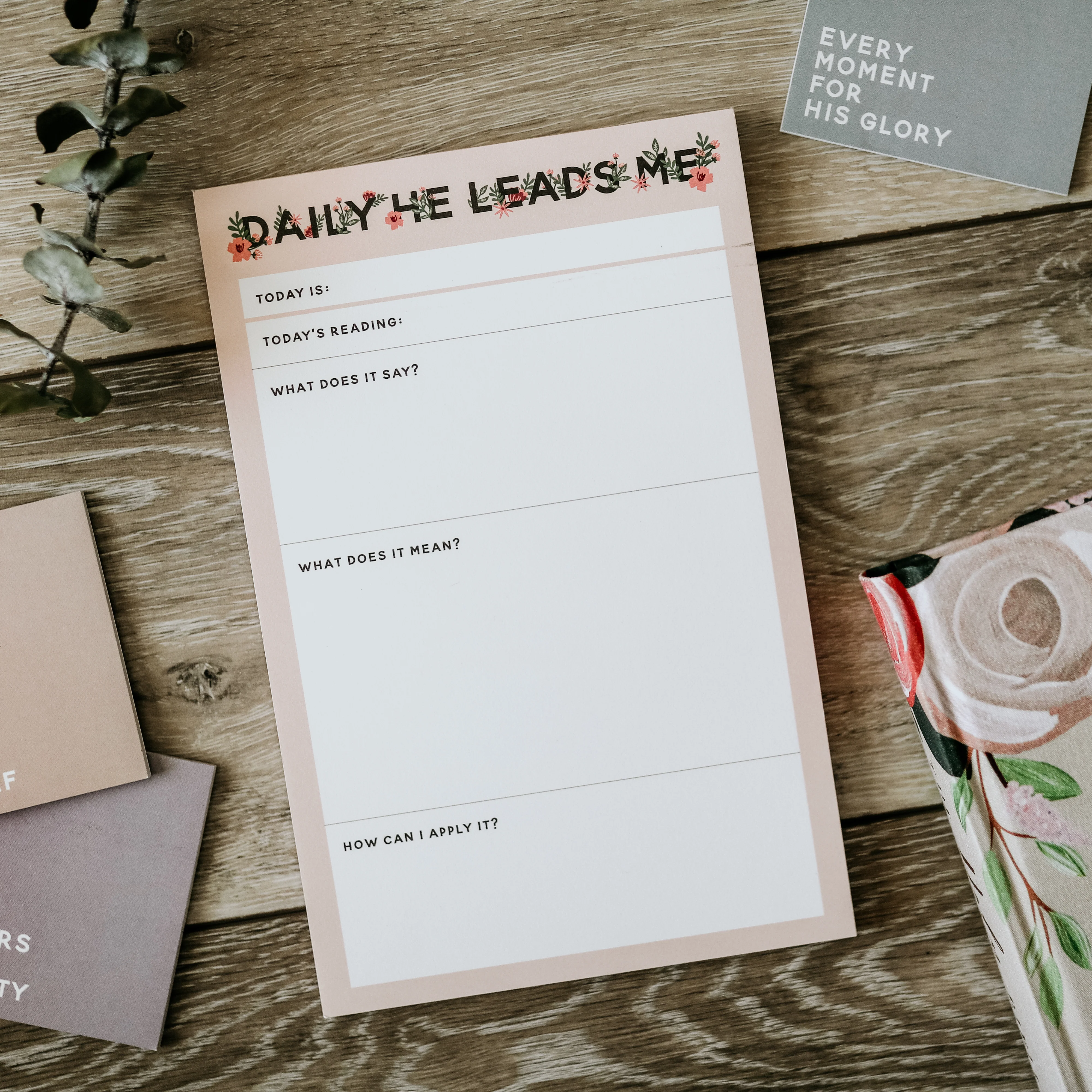 Daily He Leads Me Notepad- Wildflower - Image 3
