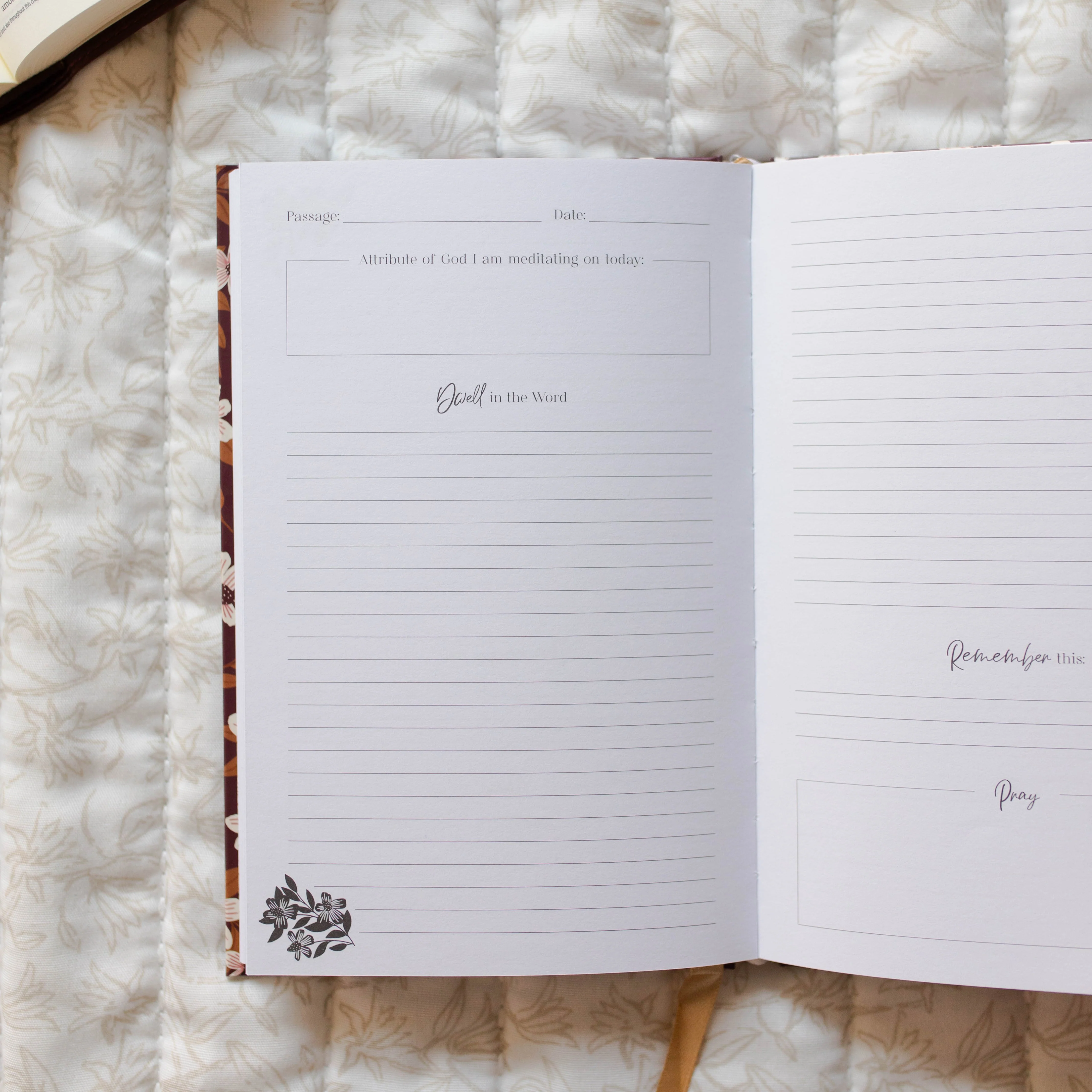 Dwell in the Word Journal - Burgundy Blooms - Image 2