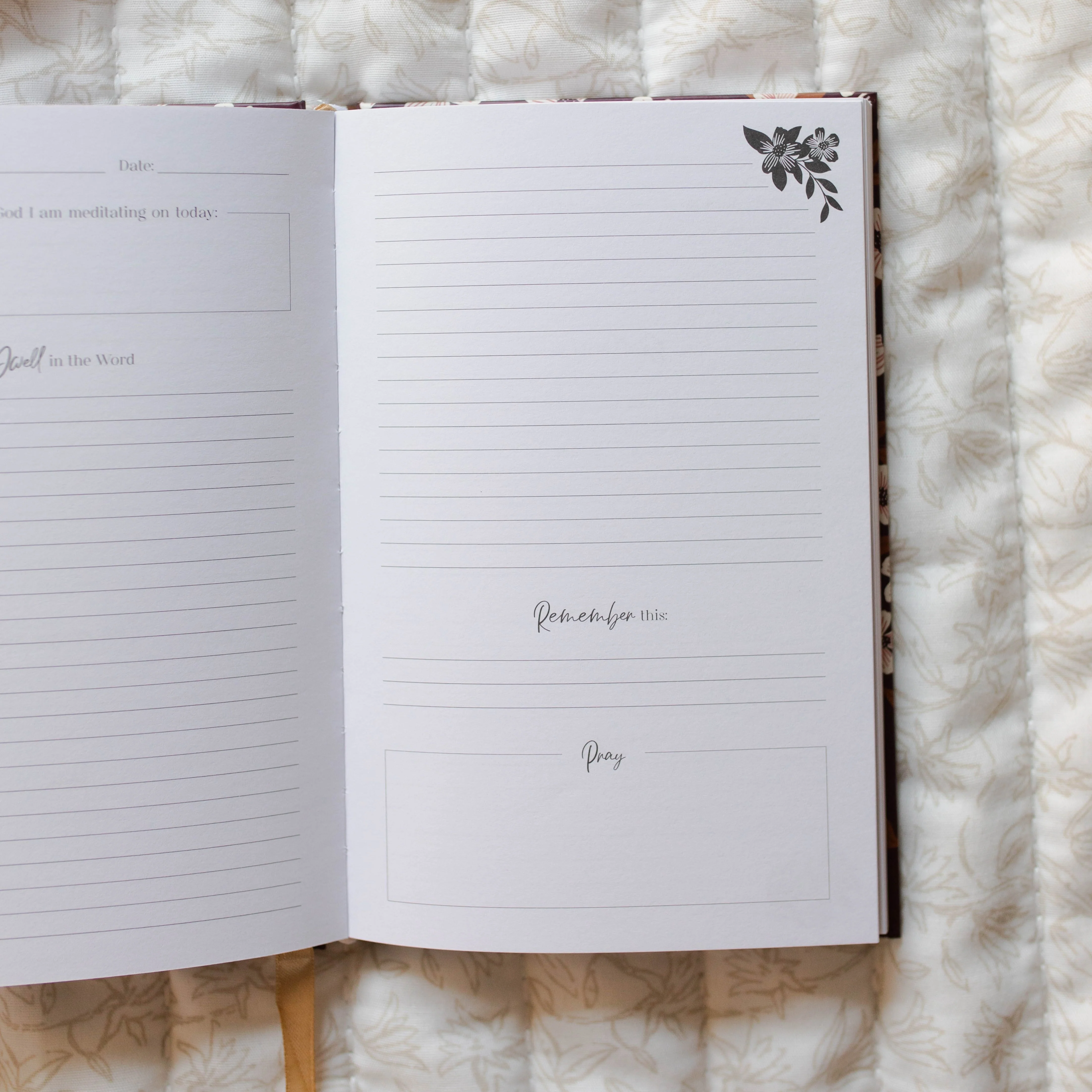 Dwell in the Word Journal - Burgundy Blooms - Image 3