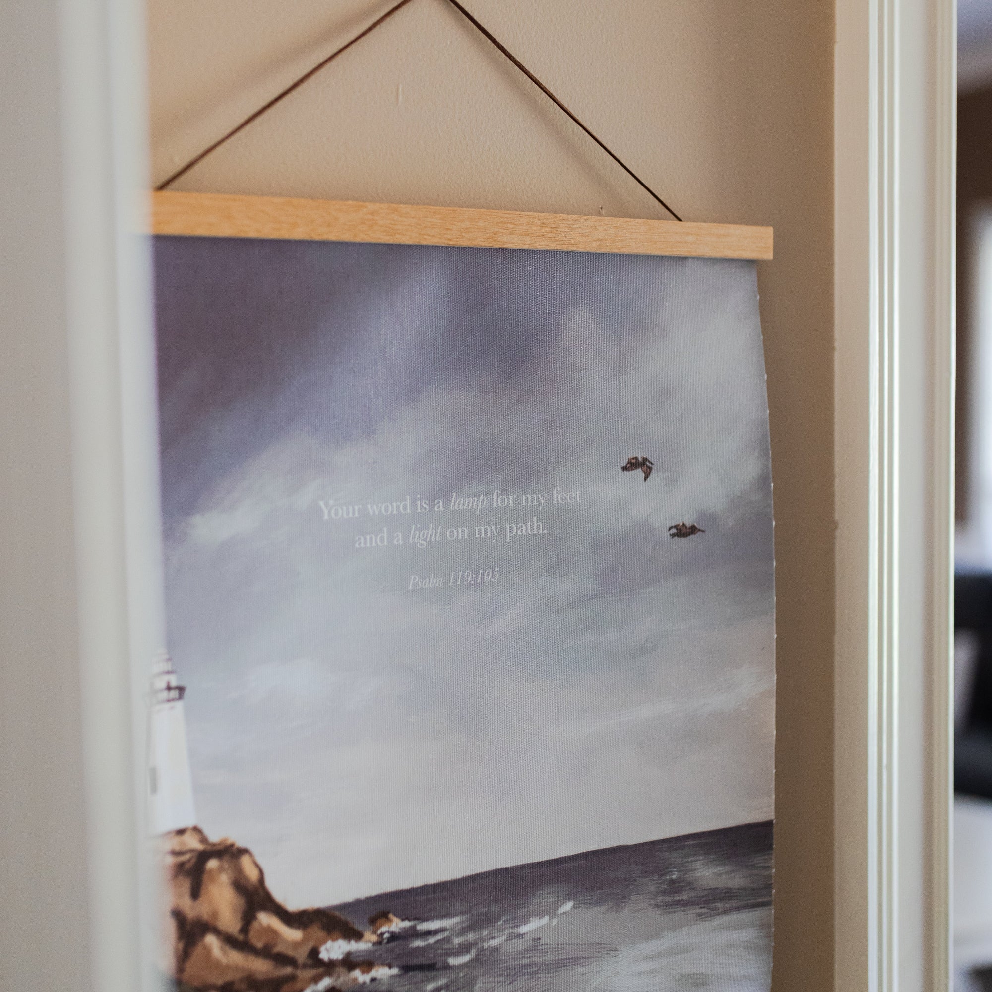 Psalm 119 | Lighthouse Hanging Canvas - Image 2