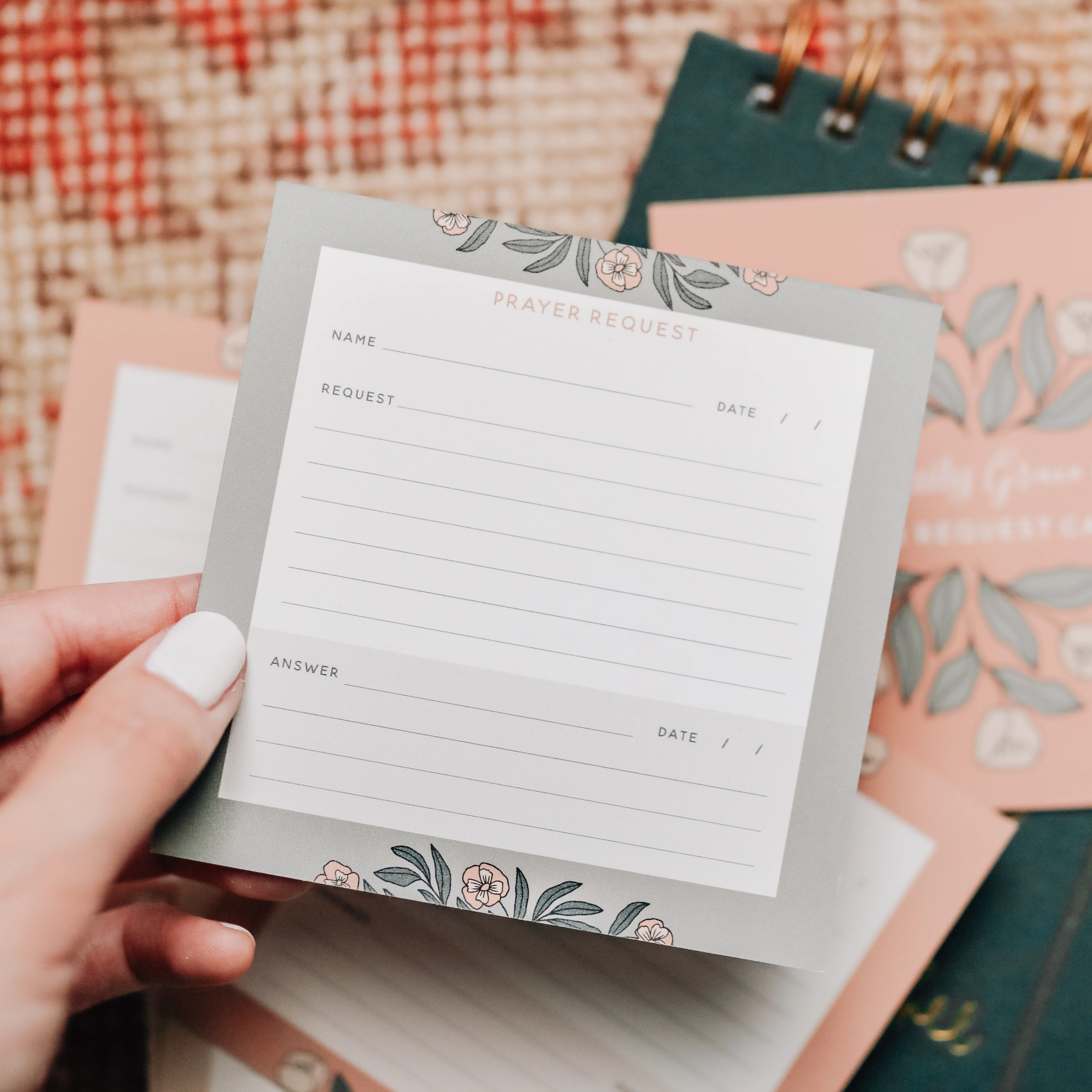Prayer Request Cards - Teal Floral - Image 2
