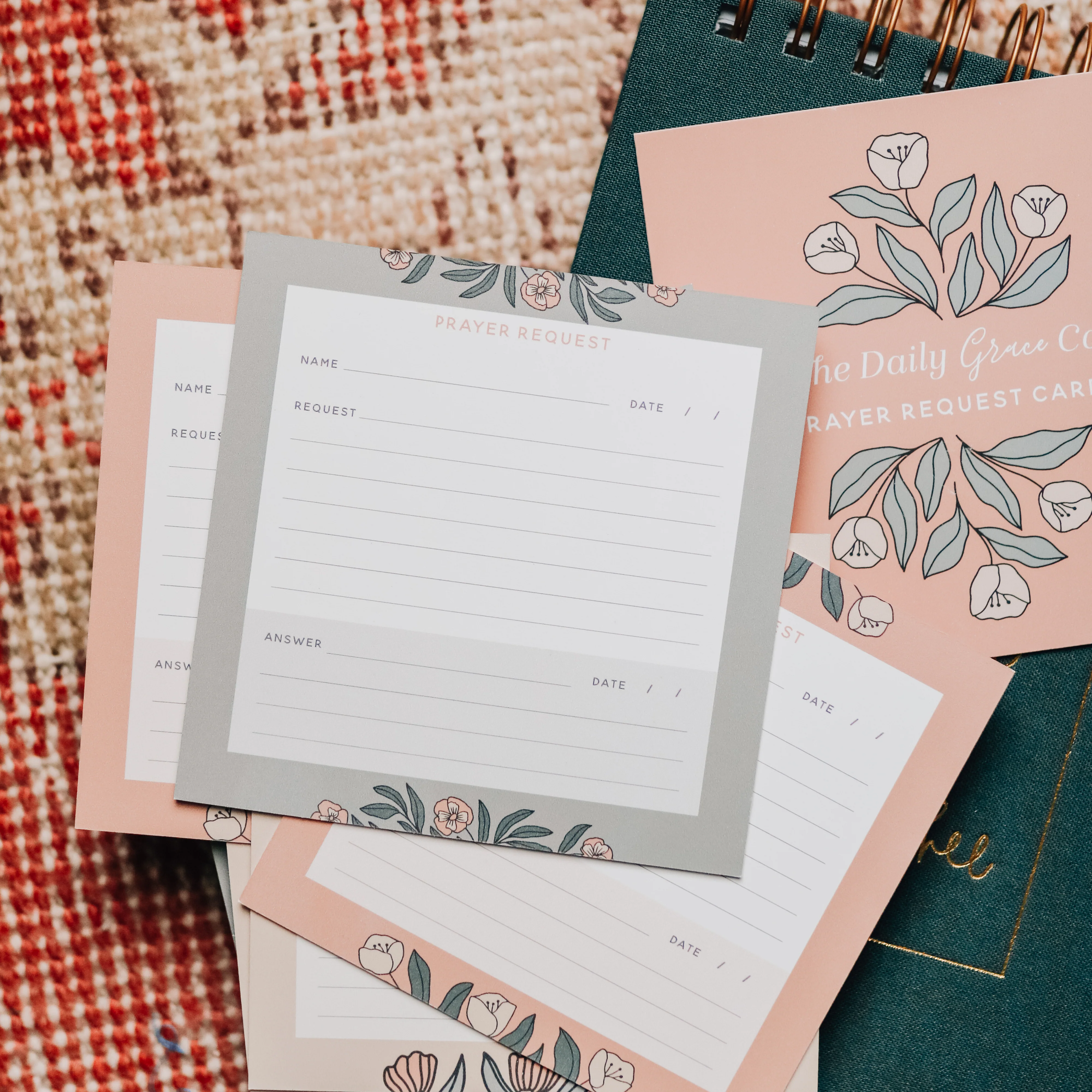 Prayer Request Cards - Teal Floral - Image 3